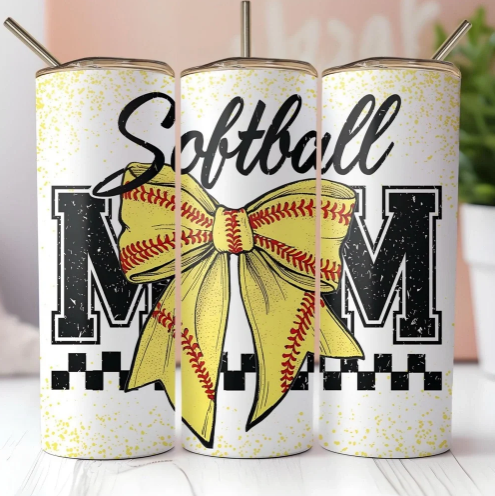Softball Mom Bow Tumbler
