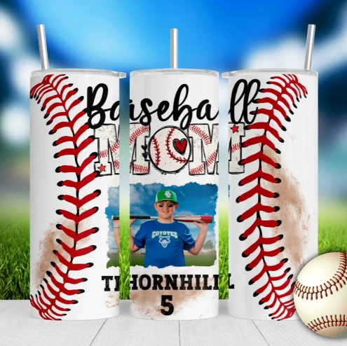 Baseball Mom Photo Tumbler