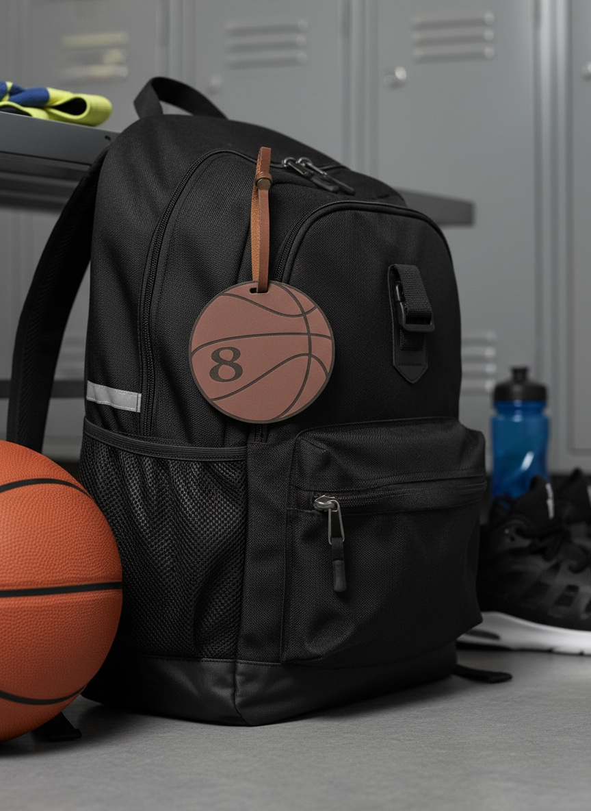 Basketball Leather Bag Charm Tag
