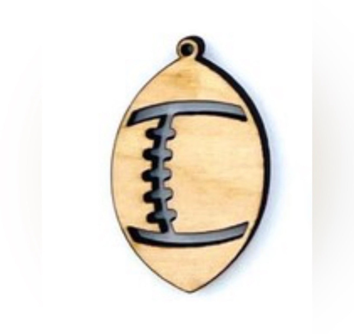 Wooden Football Earrings
