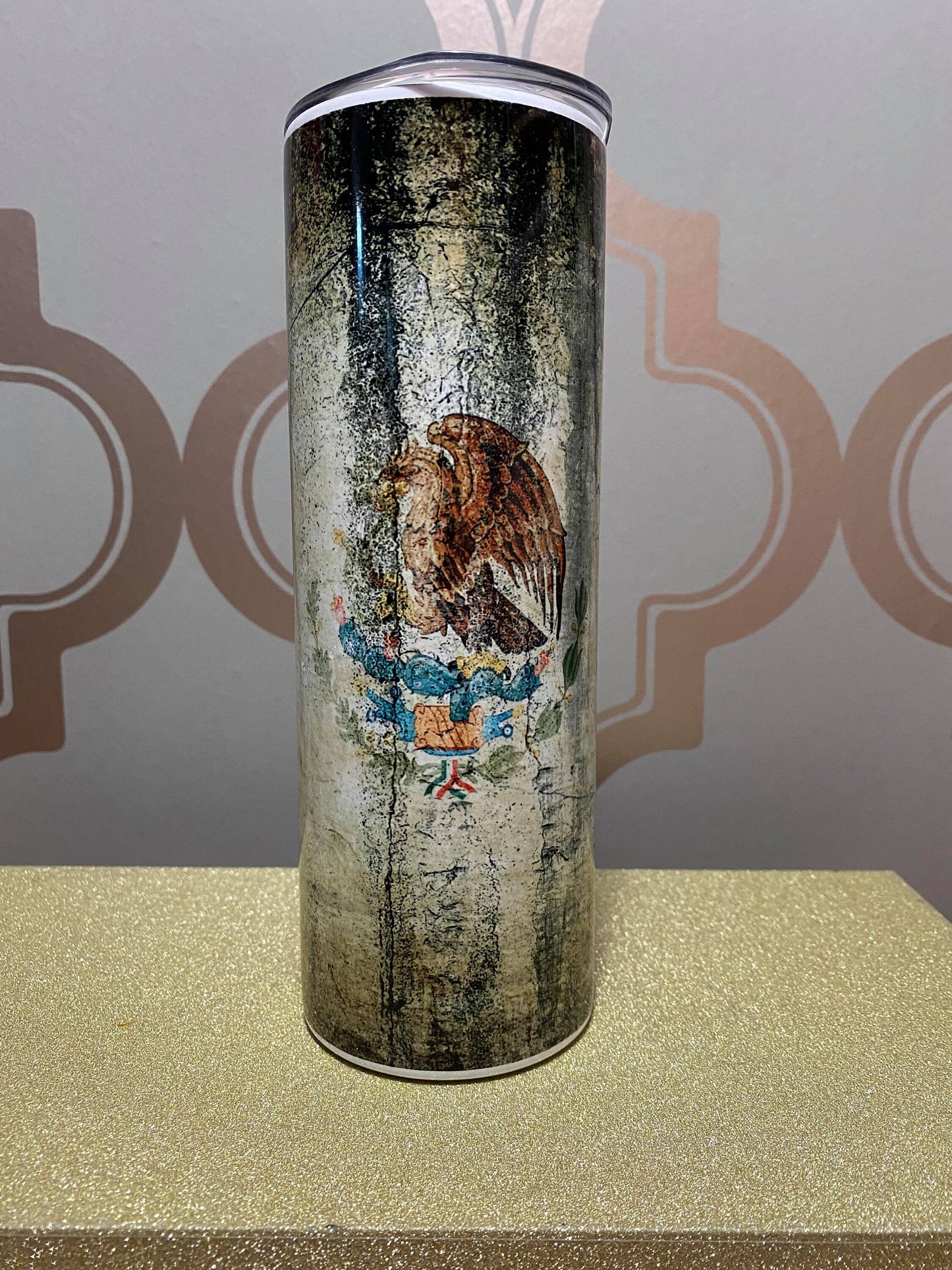 Rustic Mexican Flag 20 oz Steel Tumbler