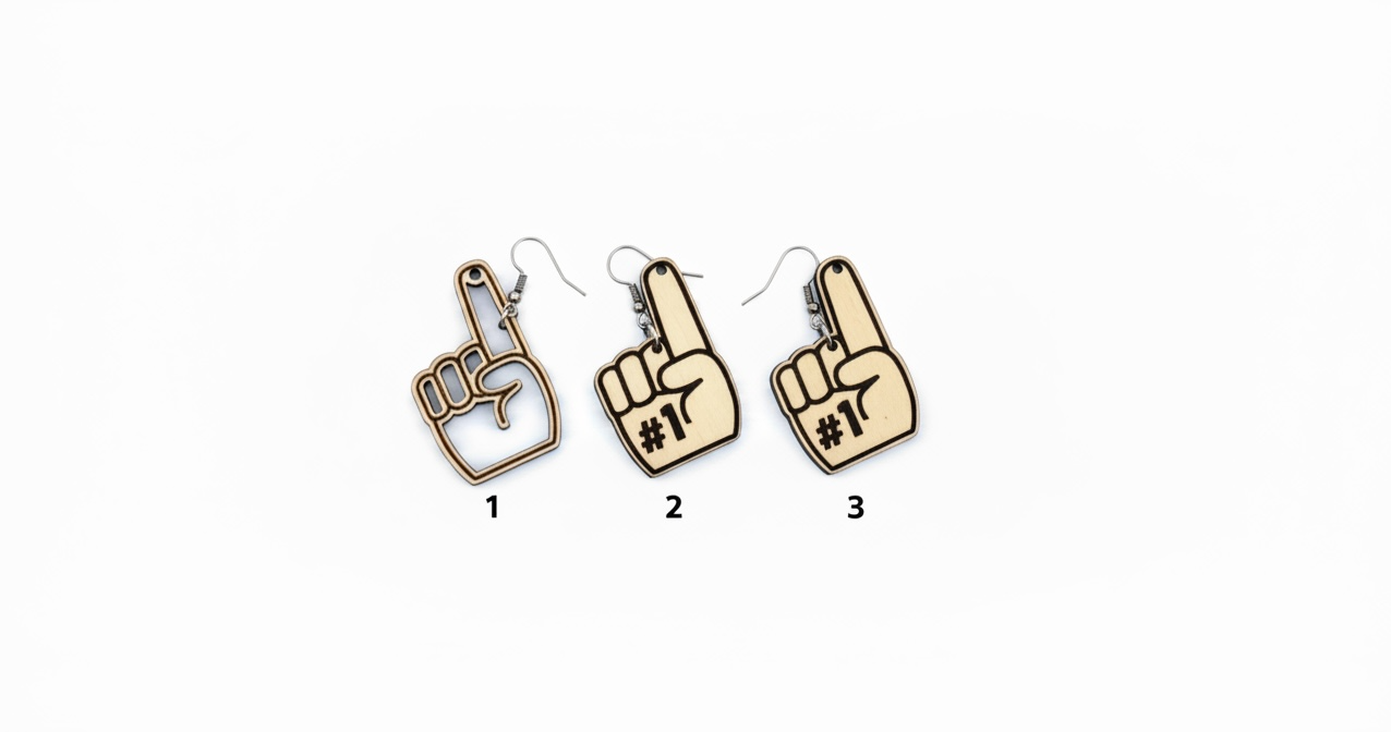 Wooden Sports Fan Earrings