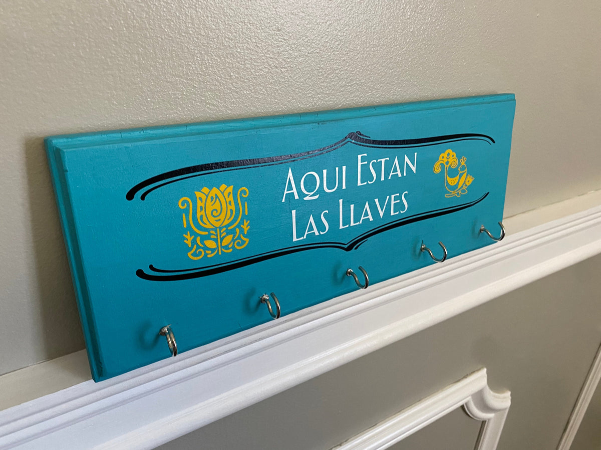 Aqui Están Las Putas Llaves Key Holder Wood Sign