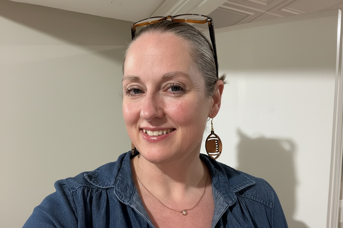 Wooden Football Earrings