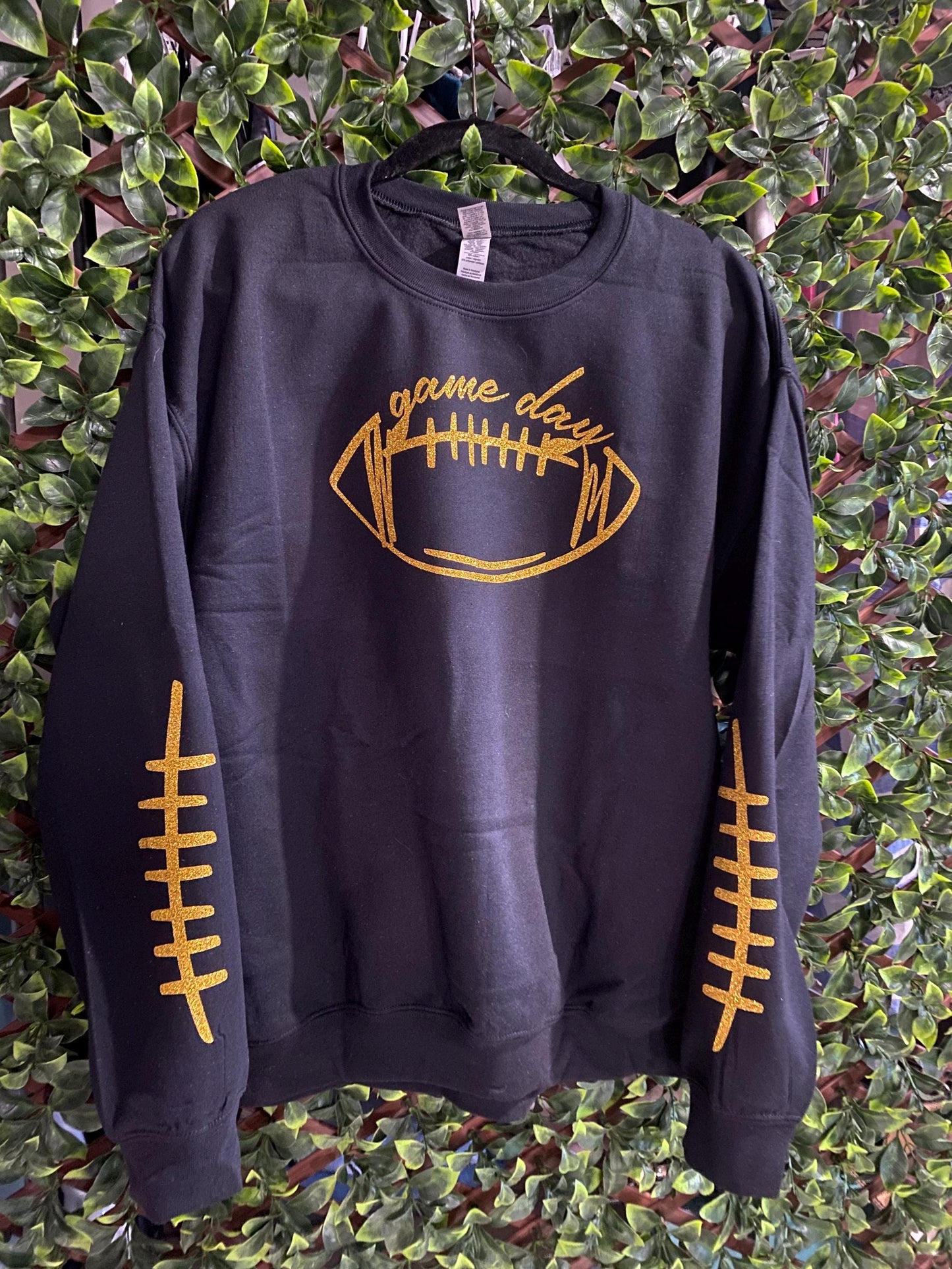 Glittery Game Day Football Sweatshirt