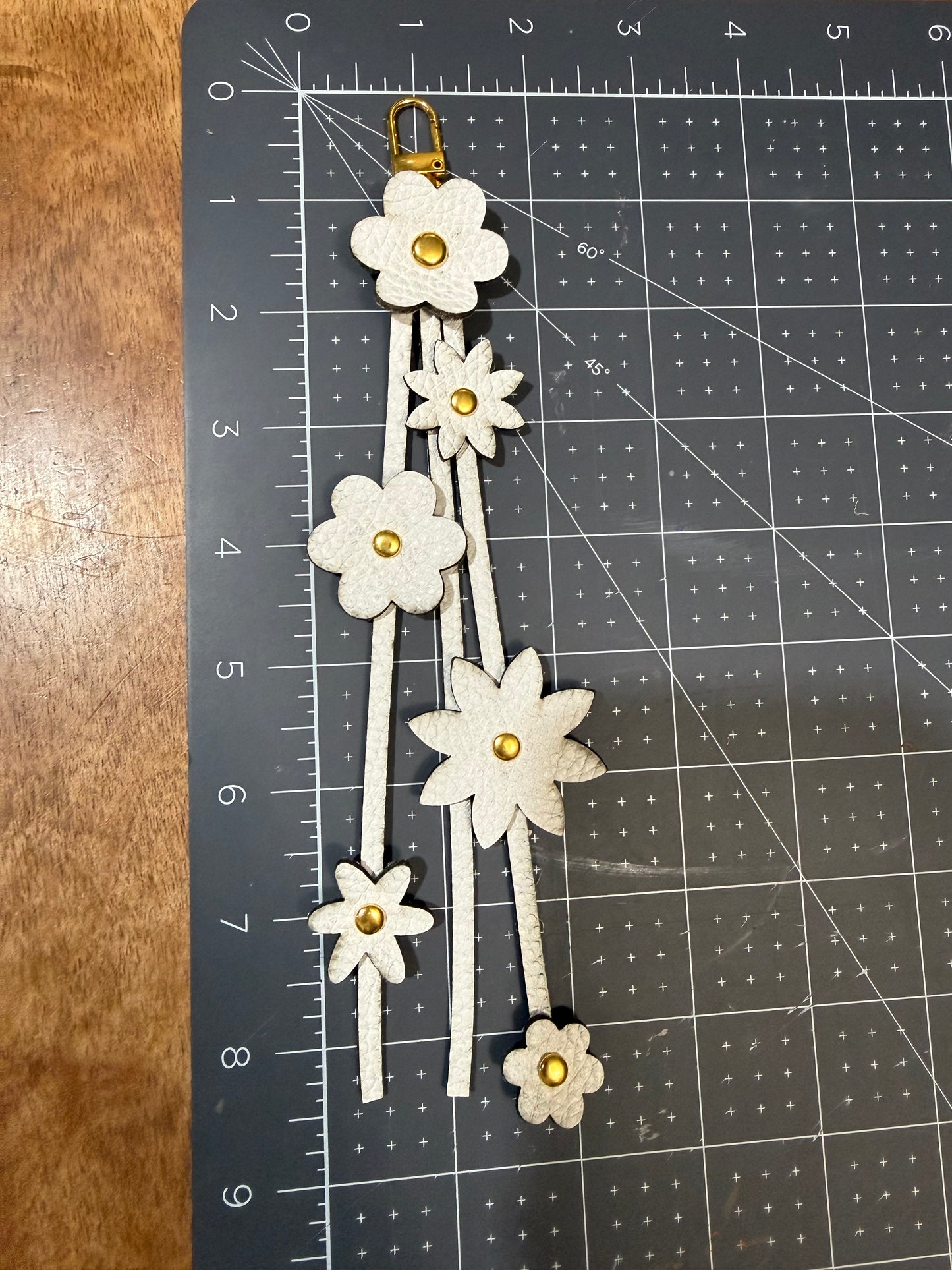 Floral Tassel Leather Bag Charm