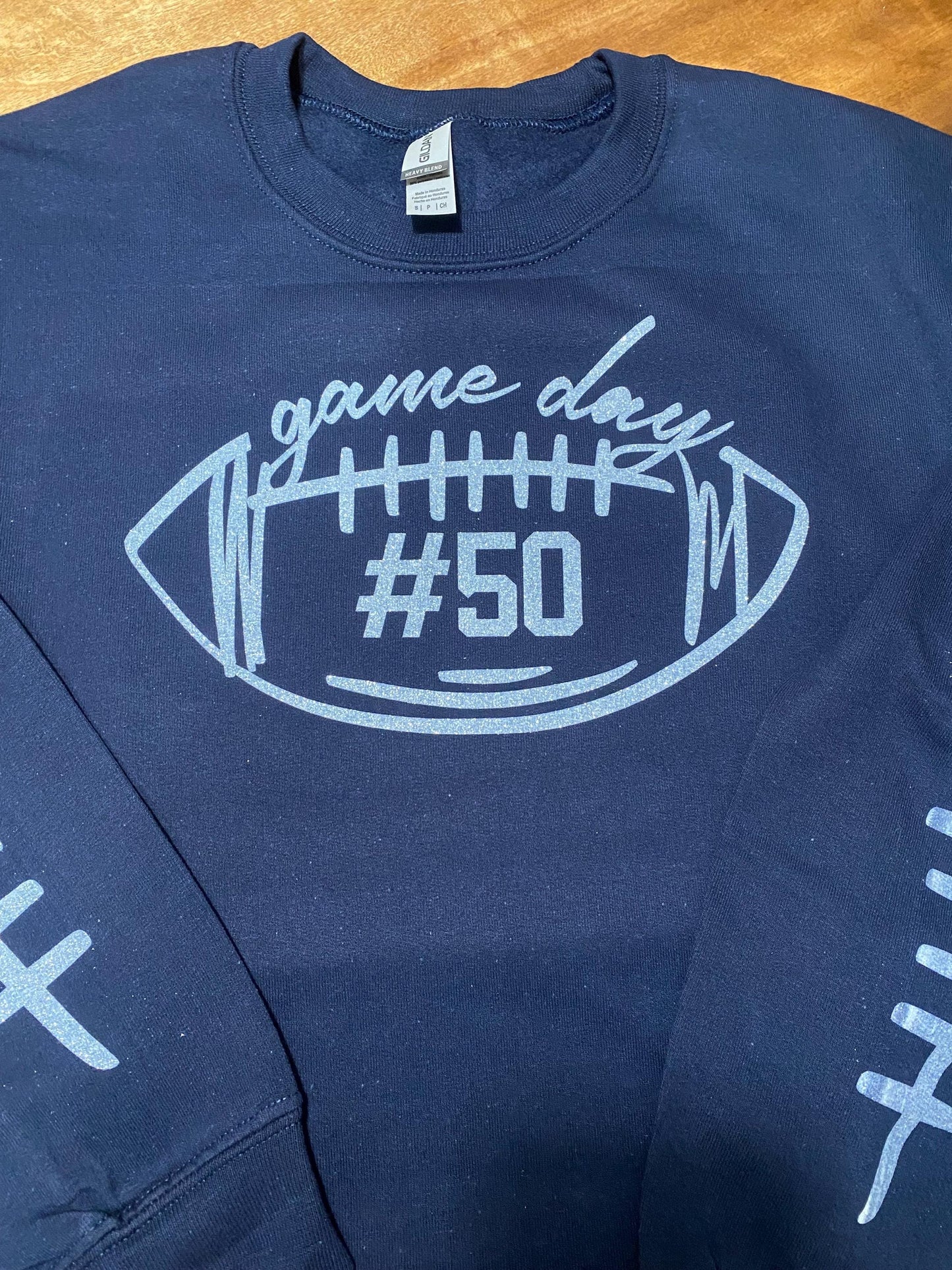 Glittery Game Day Football Sweatshirt