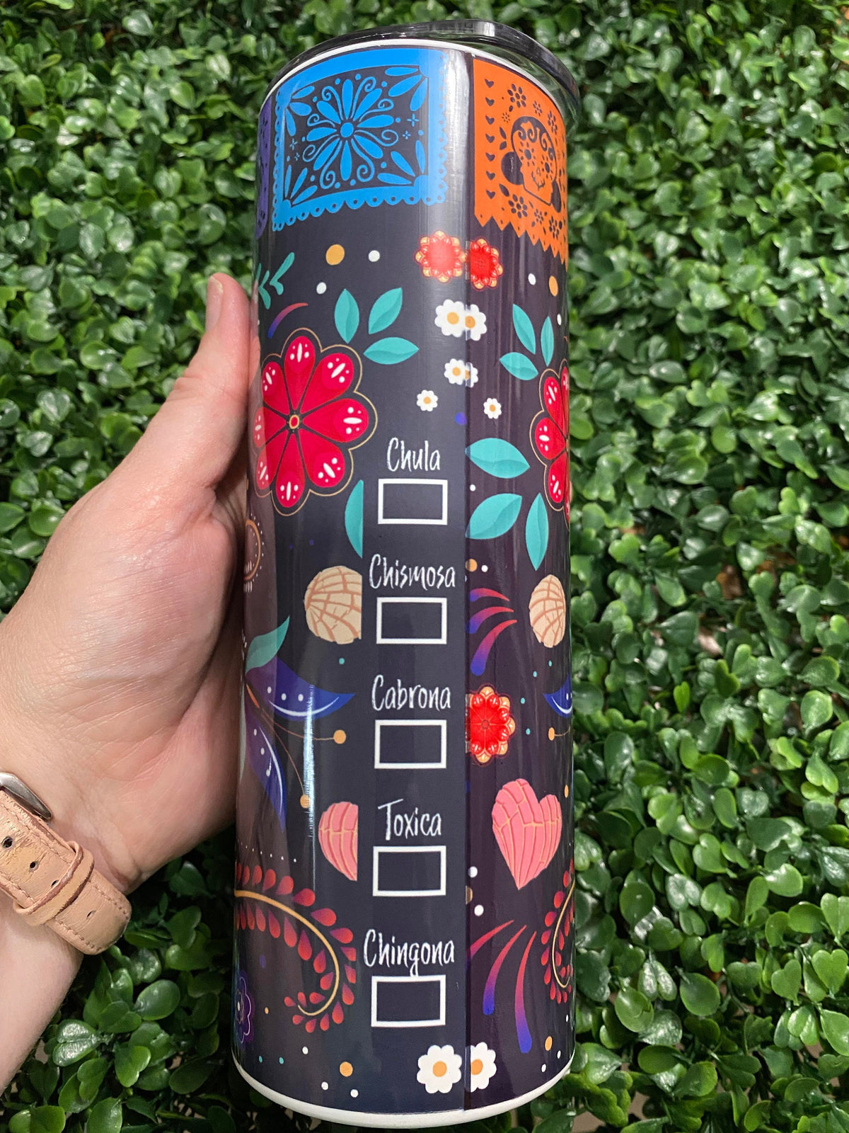Cafecito y Chisme Be You! 20 oz Steel Tumbler with Plastic Straw