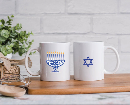 Menorah Hanukkah Coffee Tea Mug