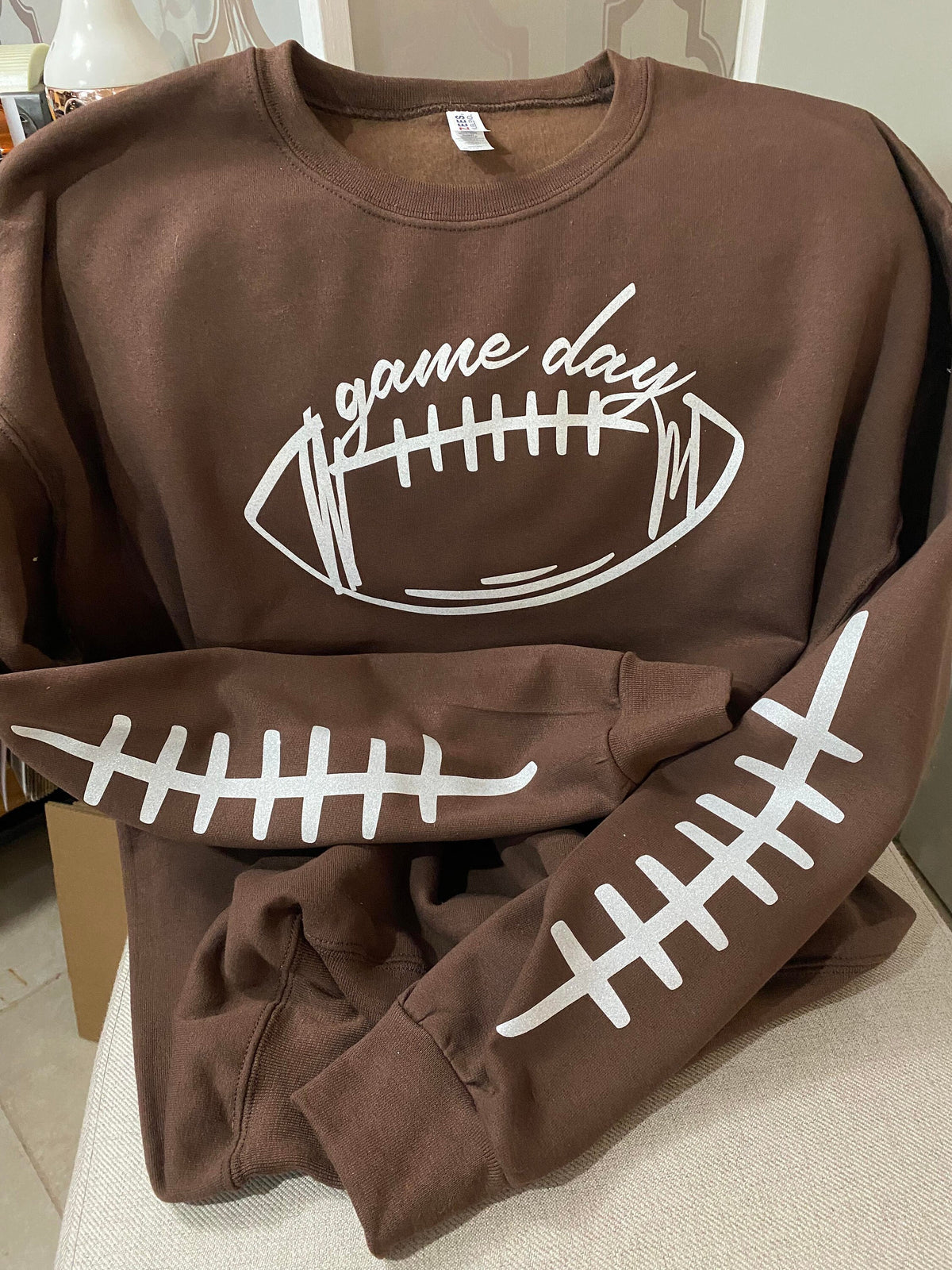 Hoodie Glittery game day football Hoodie