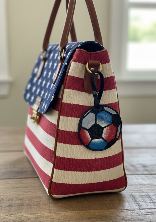 World Cup Leather Soccer Ball Bag Charm