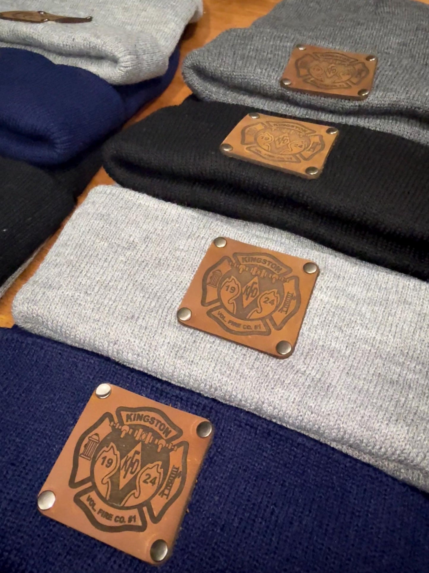 Beanie with Custom Leather Patch