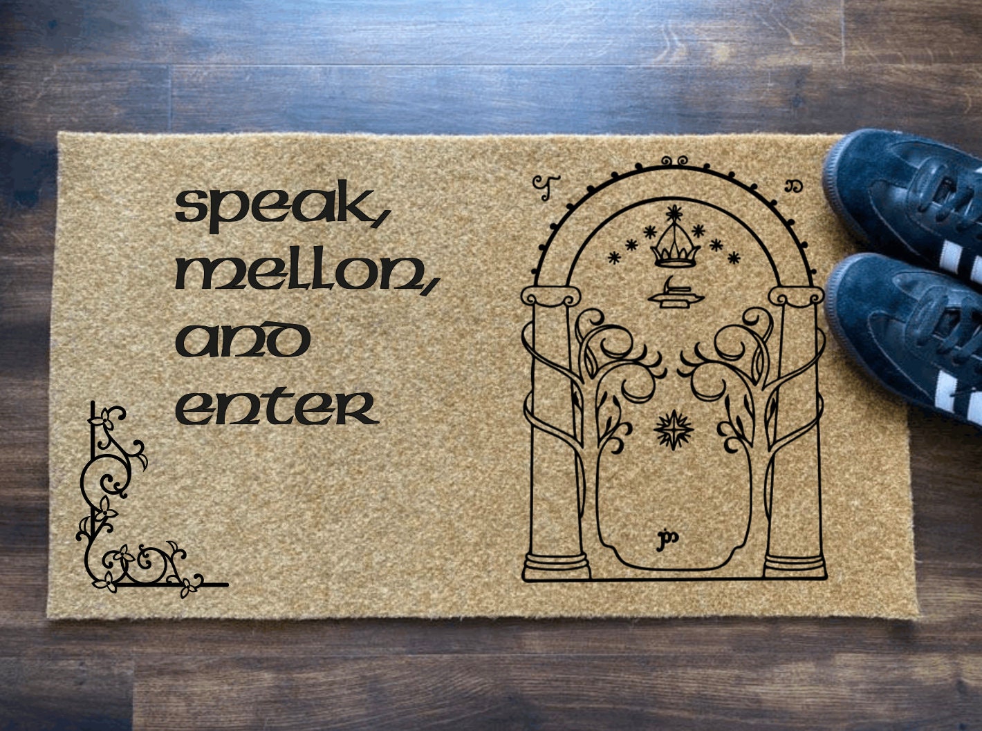 Speak Mellon And Enter Friend Hobbit Doormat
