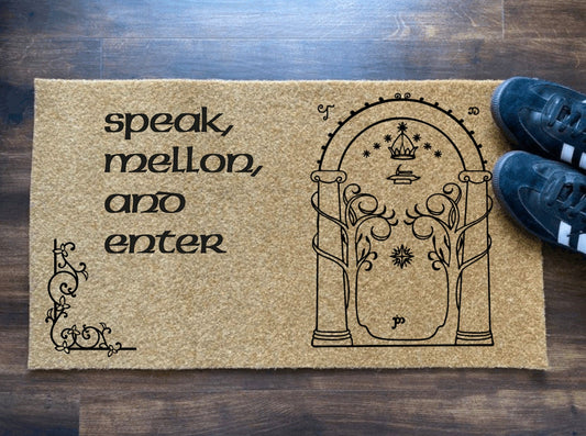 Speak Mellon And Enter Friend Hobbit Doormat