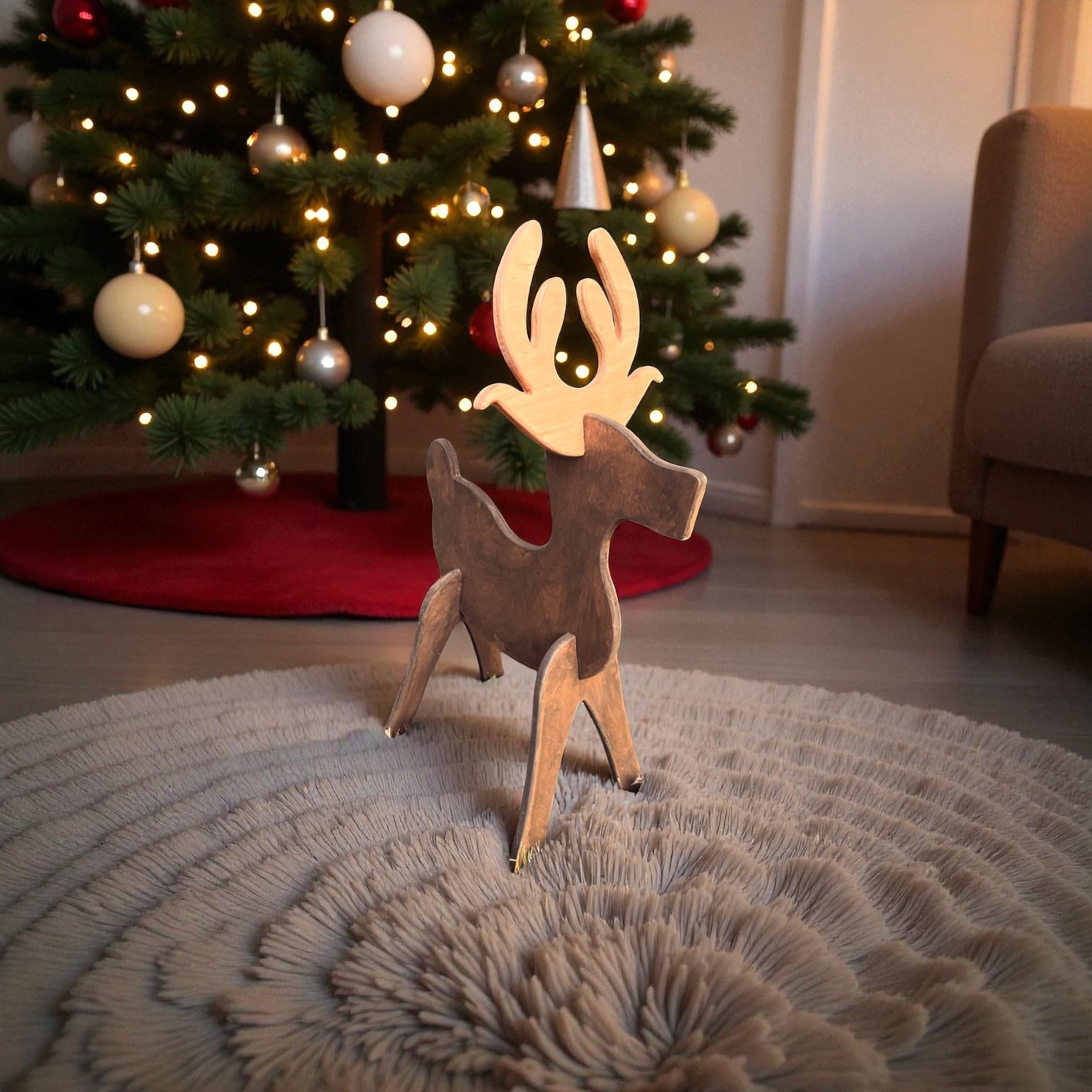 Handcrafted Wooden Deer