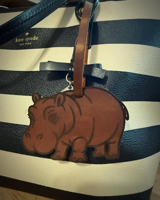 Leather Hippo Bag Charm