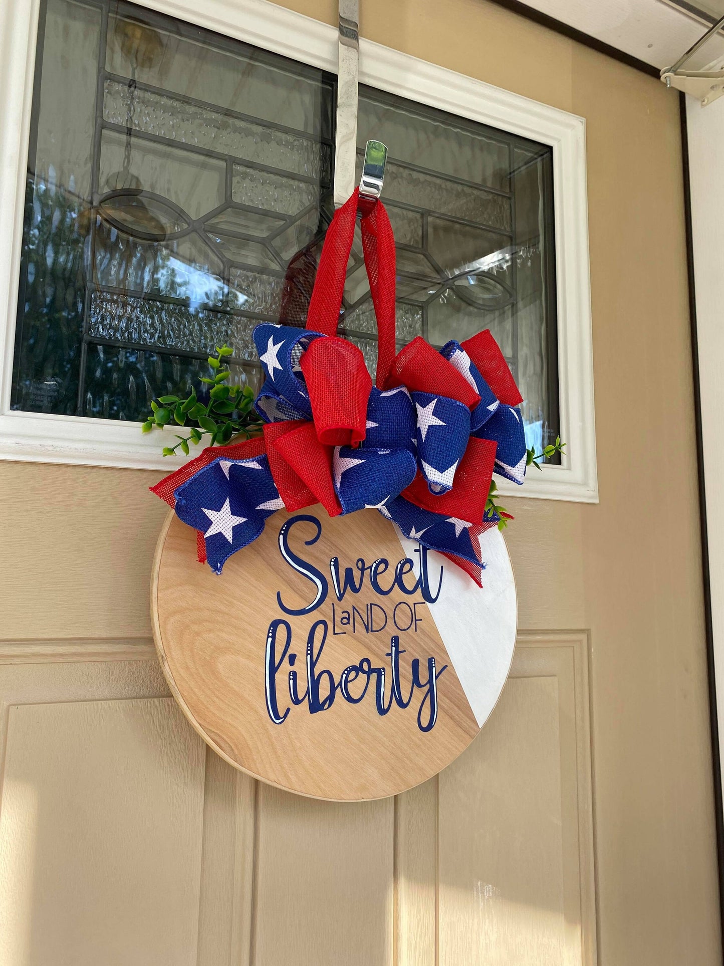 Sweet Land of Liberty Welcome Door Sign