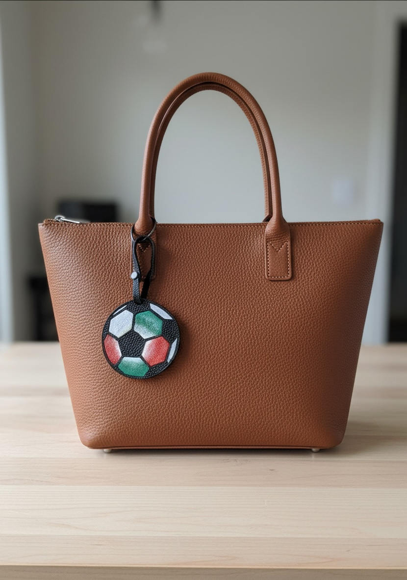 World Cup Leather Soccer Ball Bag Charm
