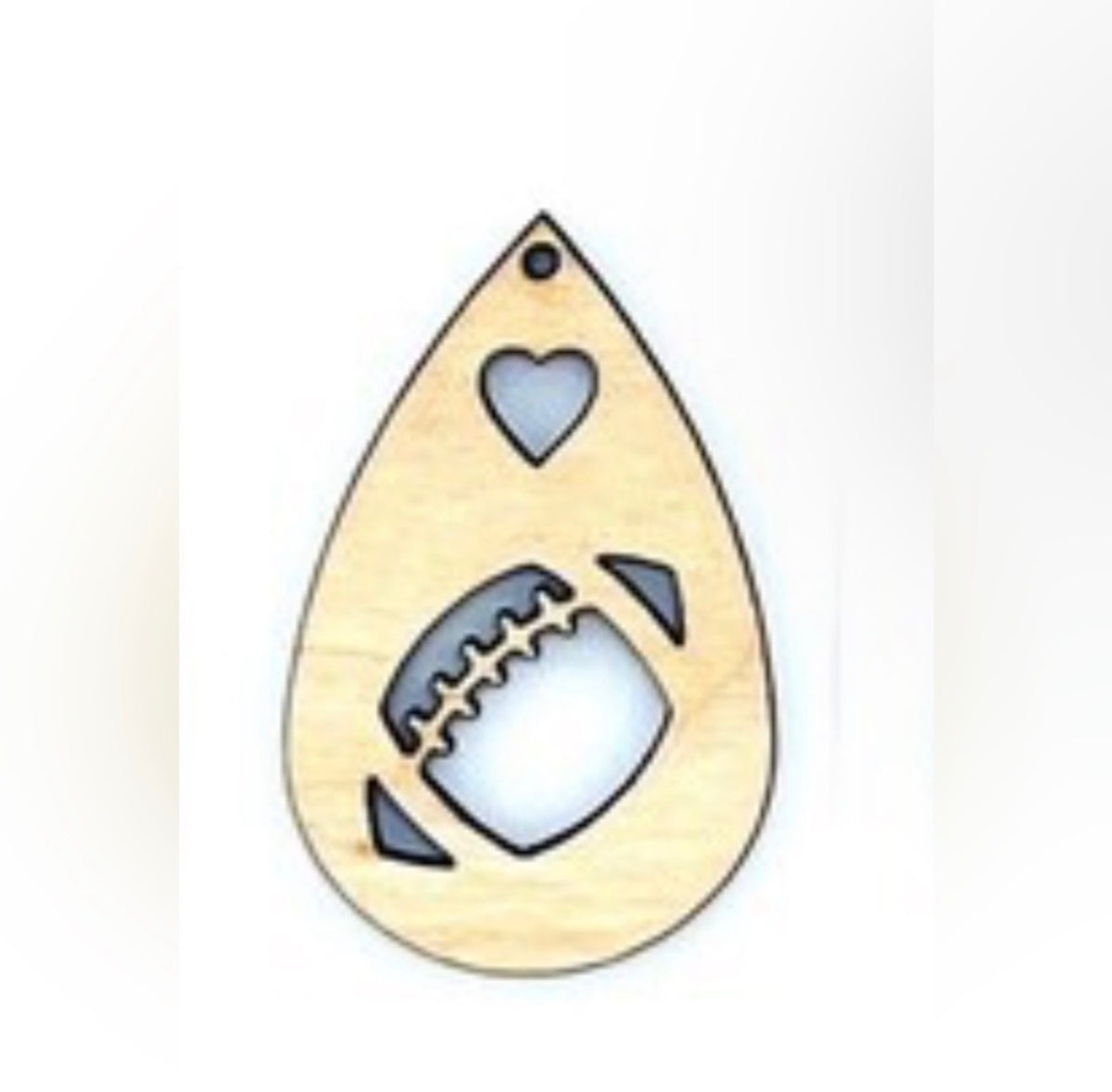 Wooden Football Earrings