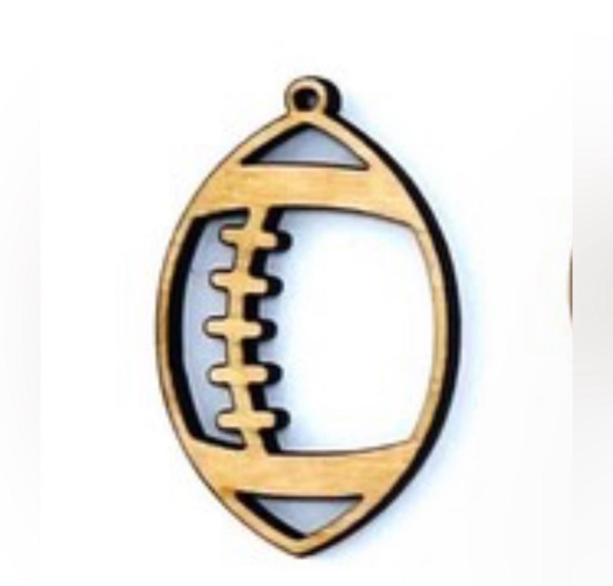 Wooden Football Earrings