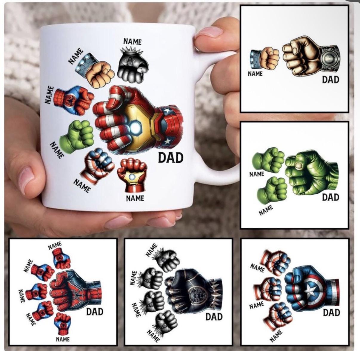 Dad Superhero Personalized Mug