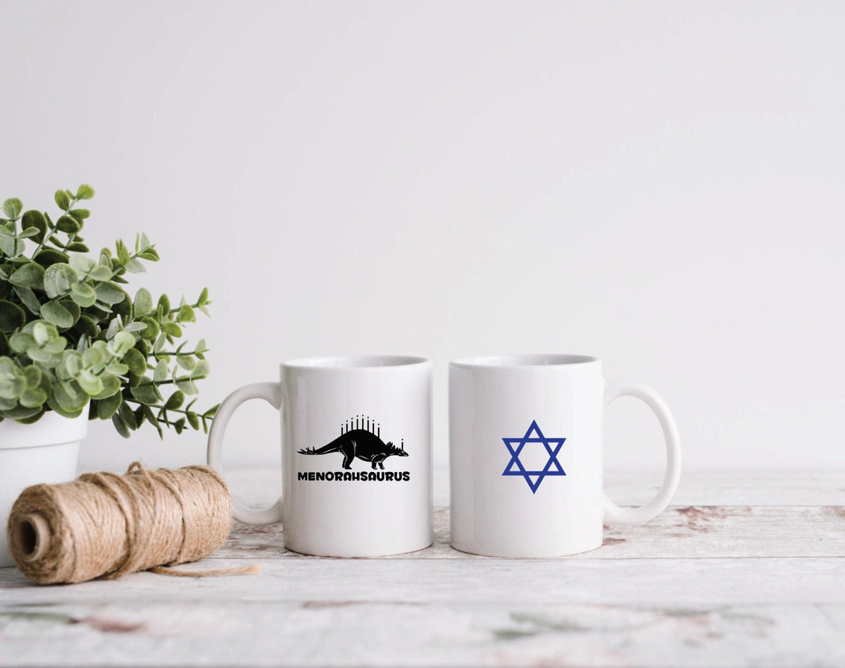Happy Hanukkah Menorahsaurus Coffee Tea Mug