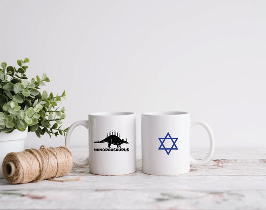 Happy Hanukkah Menorahsaurus Coffee Tea Mug