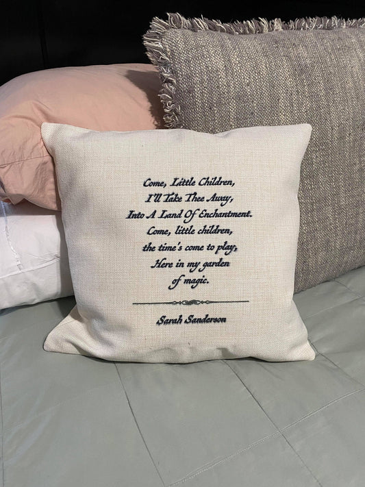Halloween Siren Song Throw Pillow Cover made of super soft faux light linen