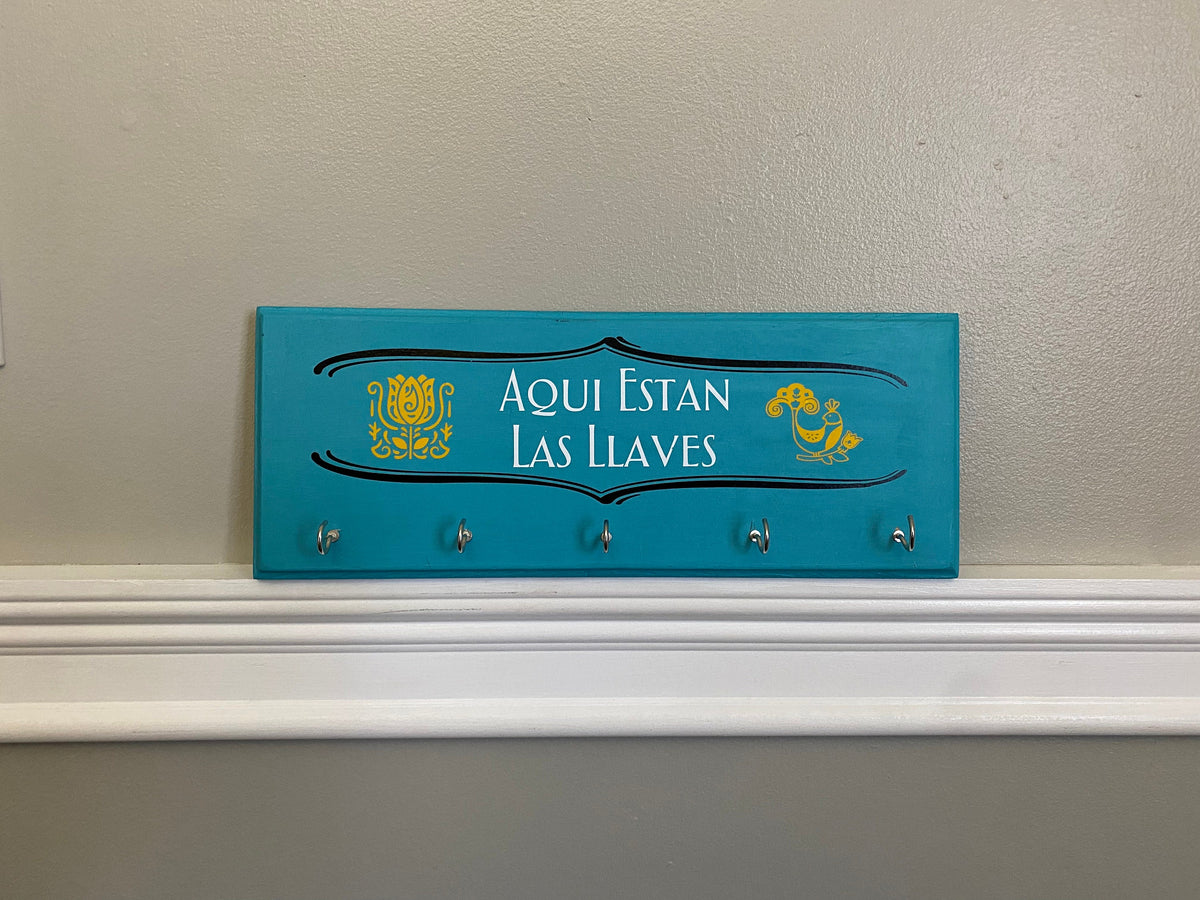 Aqui Están Las Putas Llaves Key Holder Wood Sign