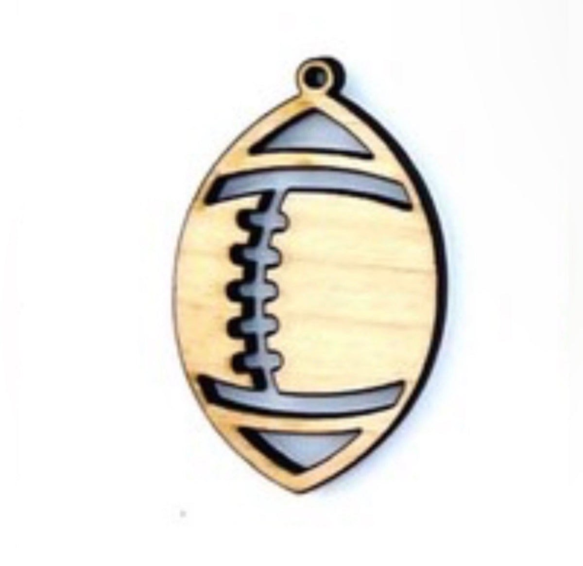 Wooden Football Earrings