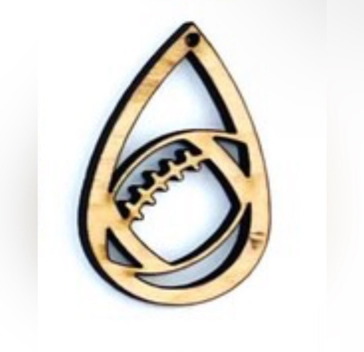 Wooden Football Earrings