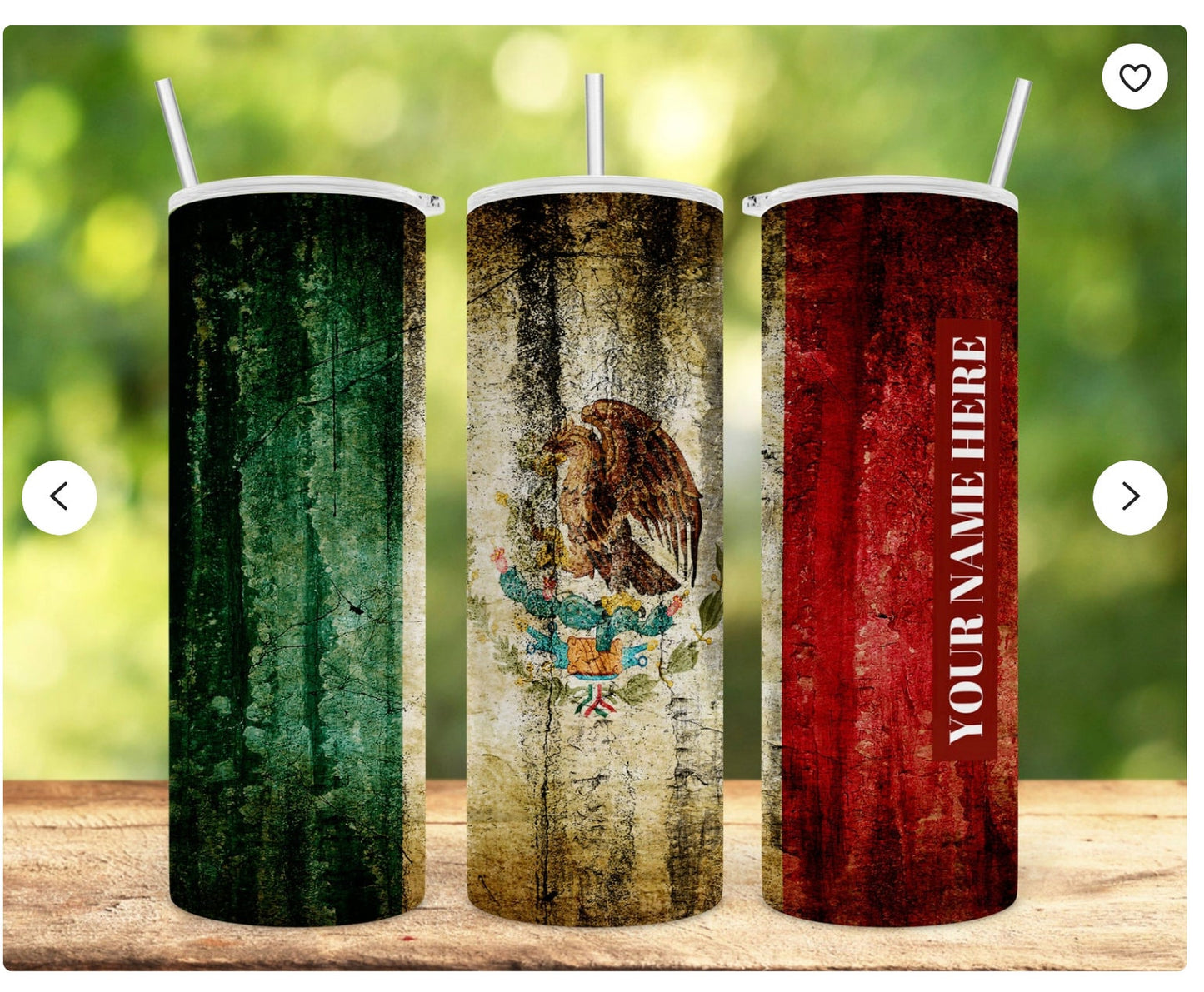 Rustic Mexican Flag 20 oz Steel Tumbler