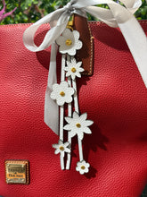 Load image into Gallery viewer, Floral Tassel Leather Bag Charm
