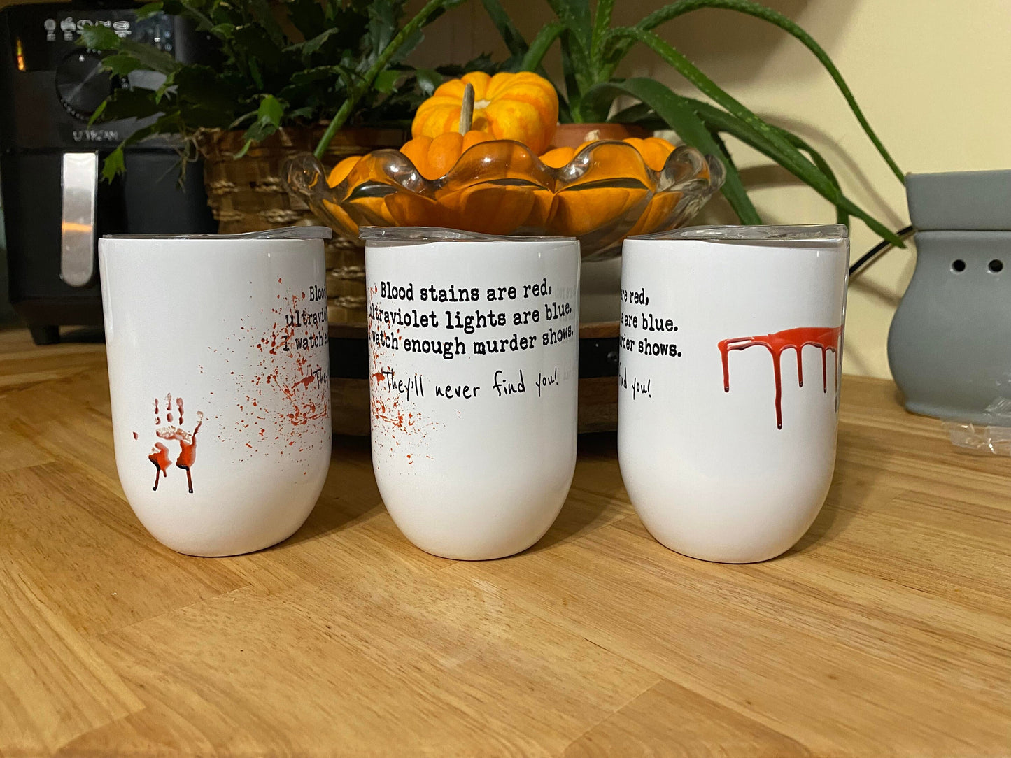 True Crime Insulated Wine Cup CUSTOMIZABLE | Murder Show | Crime Scene | Crime Show Addict | Crime Junkie| Blood Stains Are Red Ultraviolet
