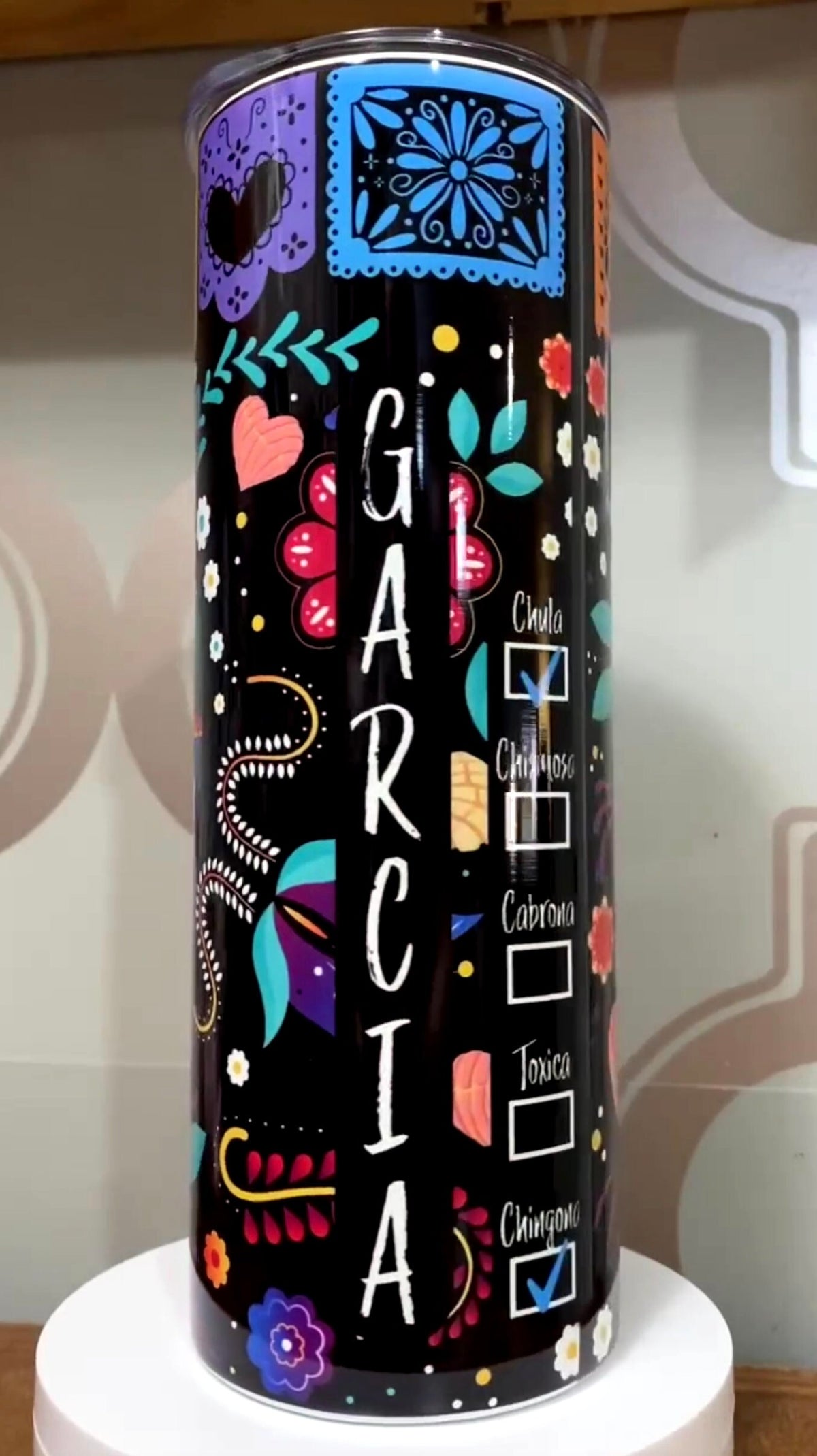 Cafecito y Chisme Be You! 20 oz Steel Tumbler with Plastic Straw