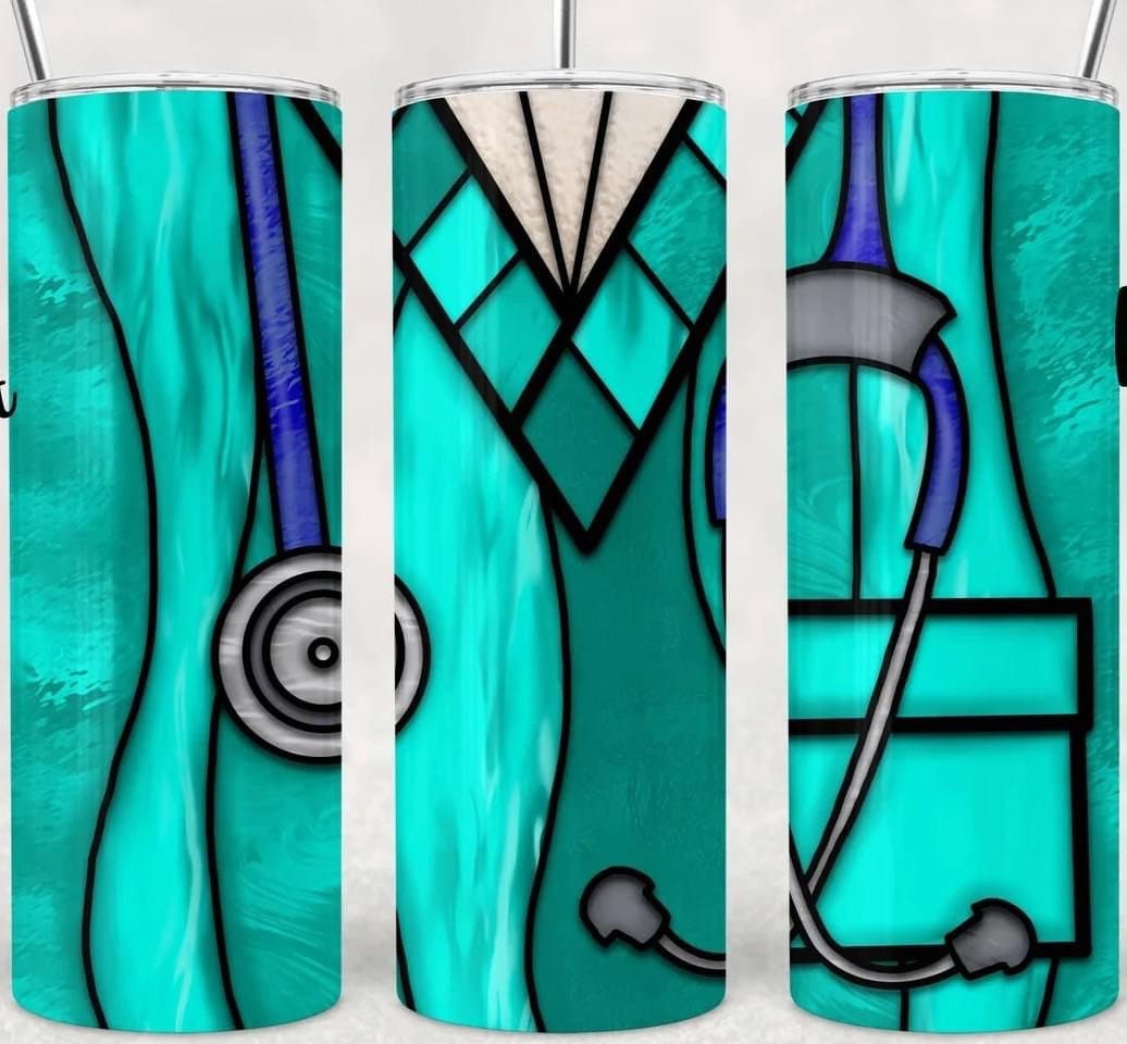 Stained Glass Doctor Scrubs Tumbler