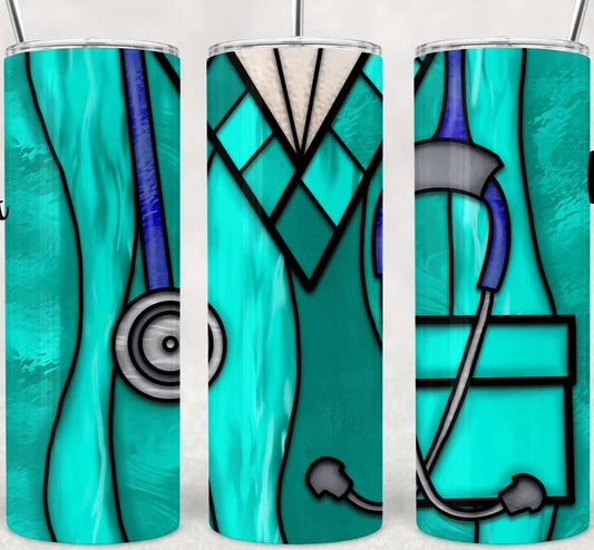 Stained Glass Doctor Scrubs Tumbler