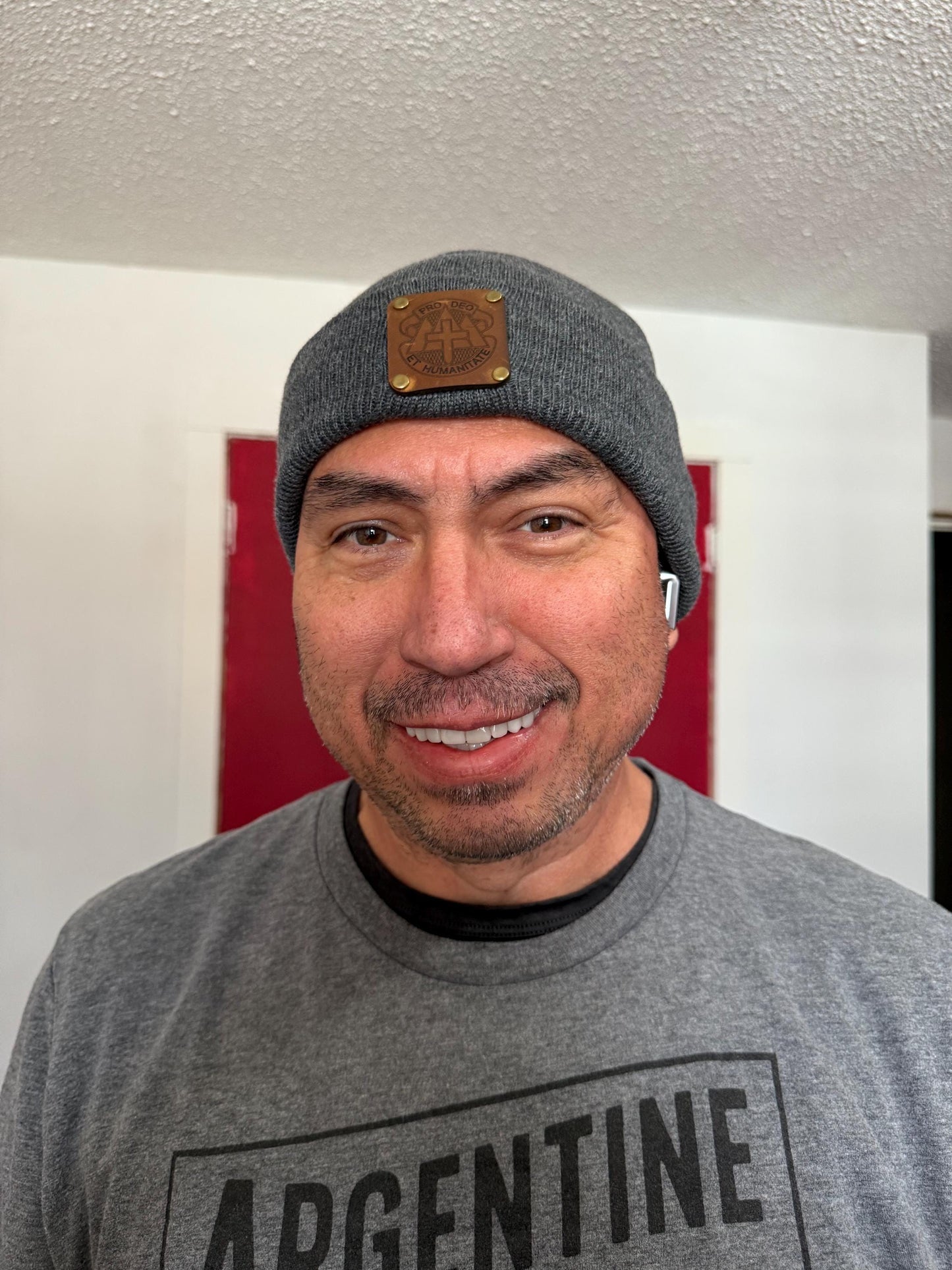 Beanie with Custom Leather Patch
