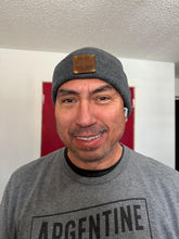 Load image into Gallery viewer, Beanie with Custom Leather Patch
