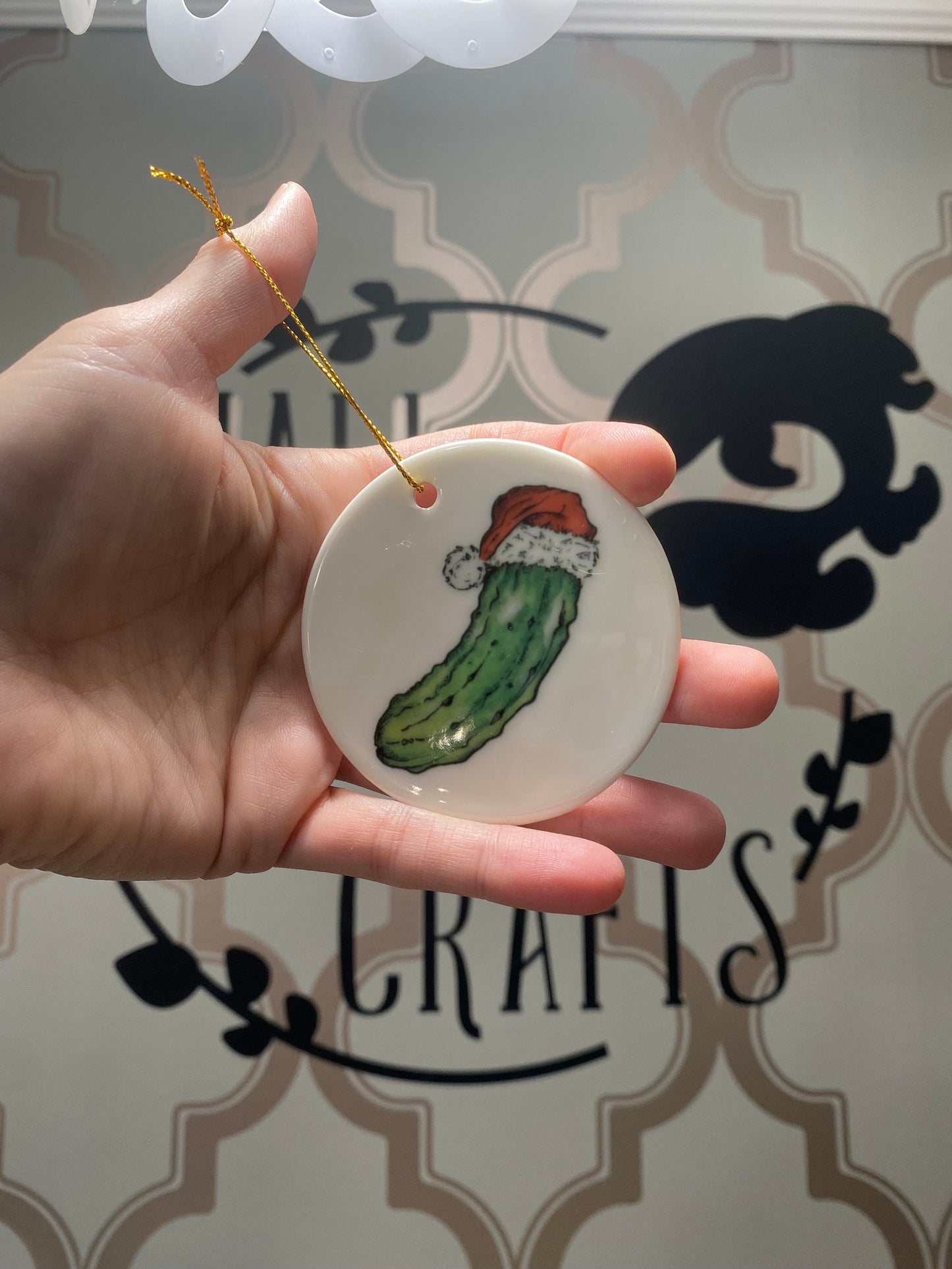 Pickle Ceramic Christmas Ornament