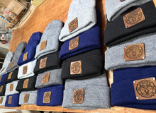 Load image into Gallery viewer, Beanie with Custom Leather Patch
