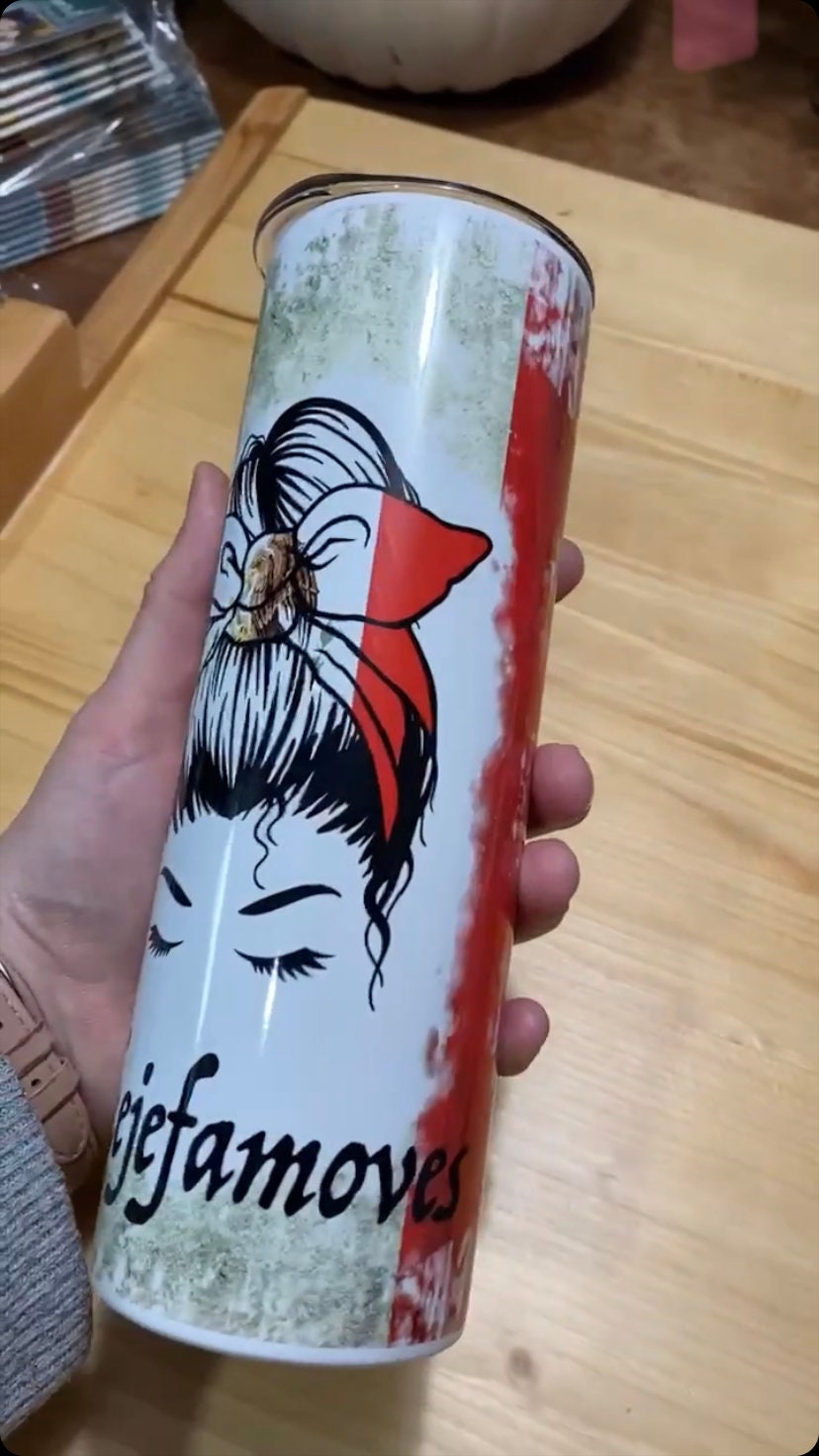 Mexican Bandera Flag Mujer Woman Chicana Mama Tumbler