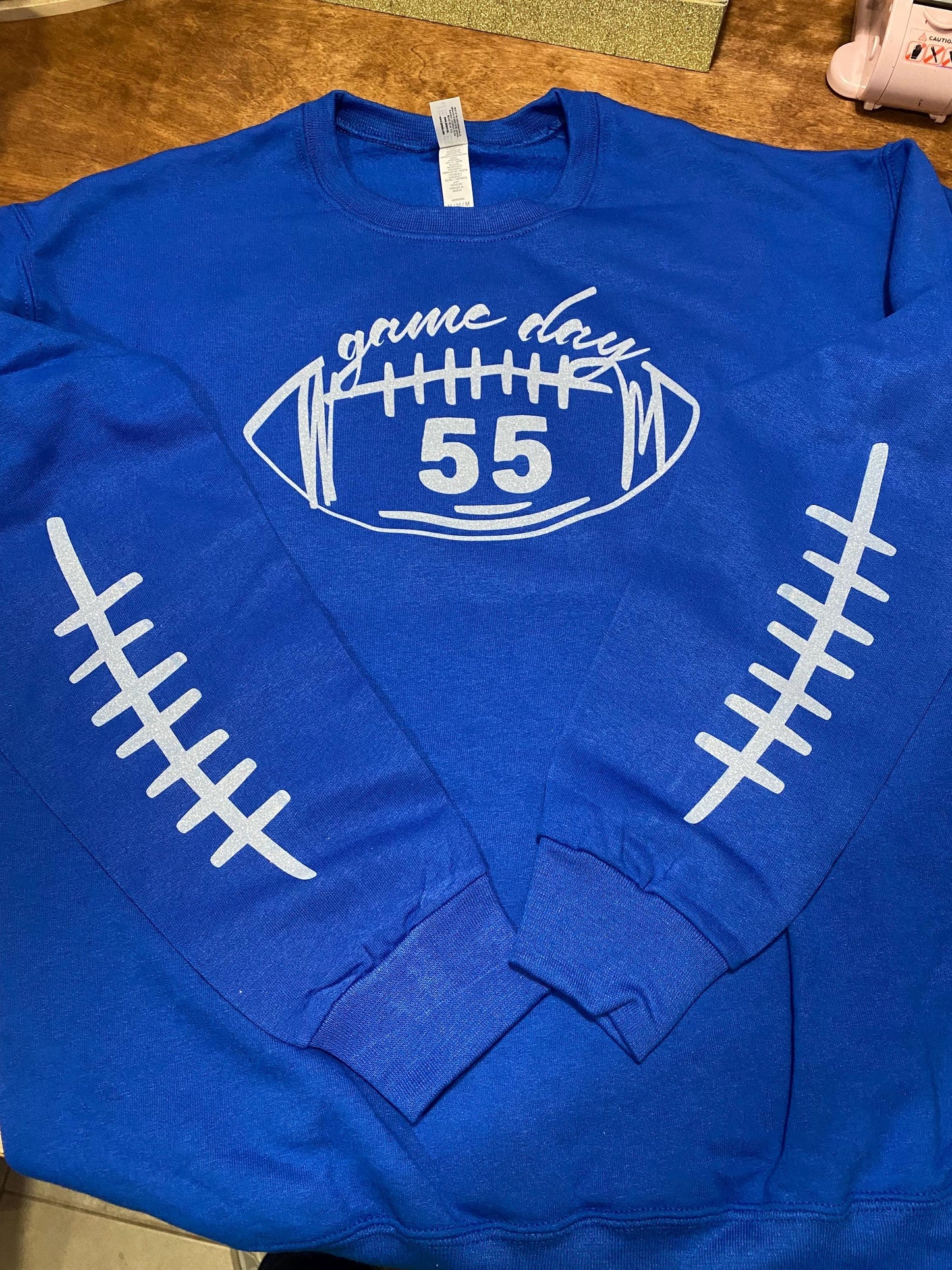Glittery Game Day Football Sweatshirt