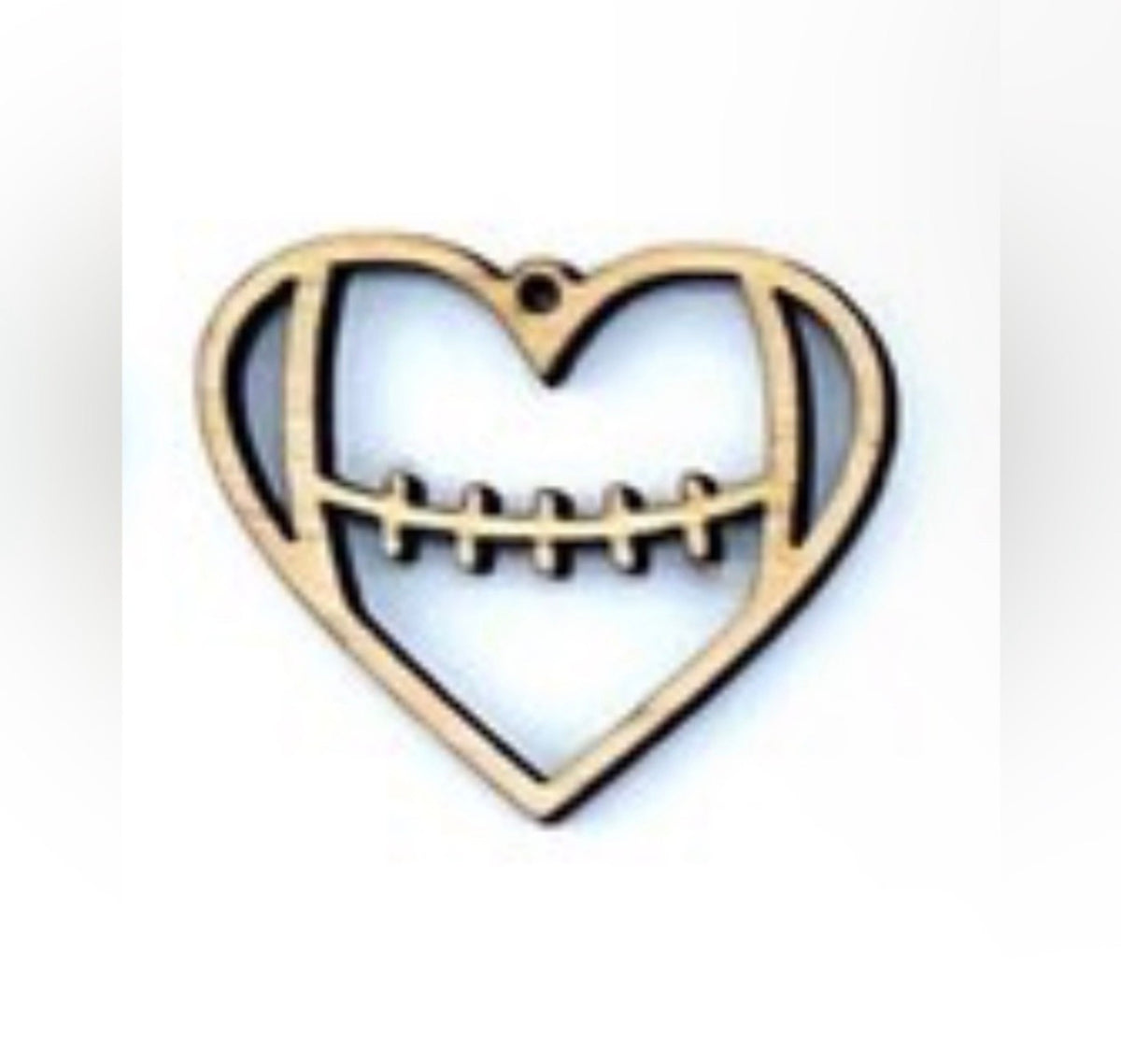 Wooden Football Earrings