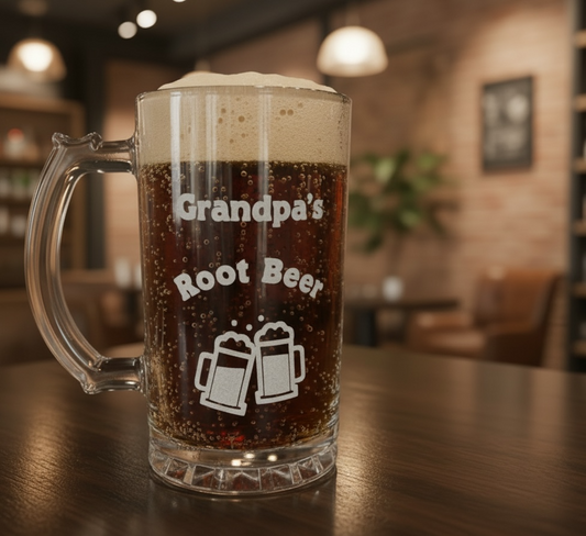 Personalized 16 oz. Stein perfect for glass for beer or root beer floats