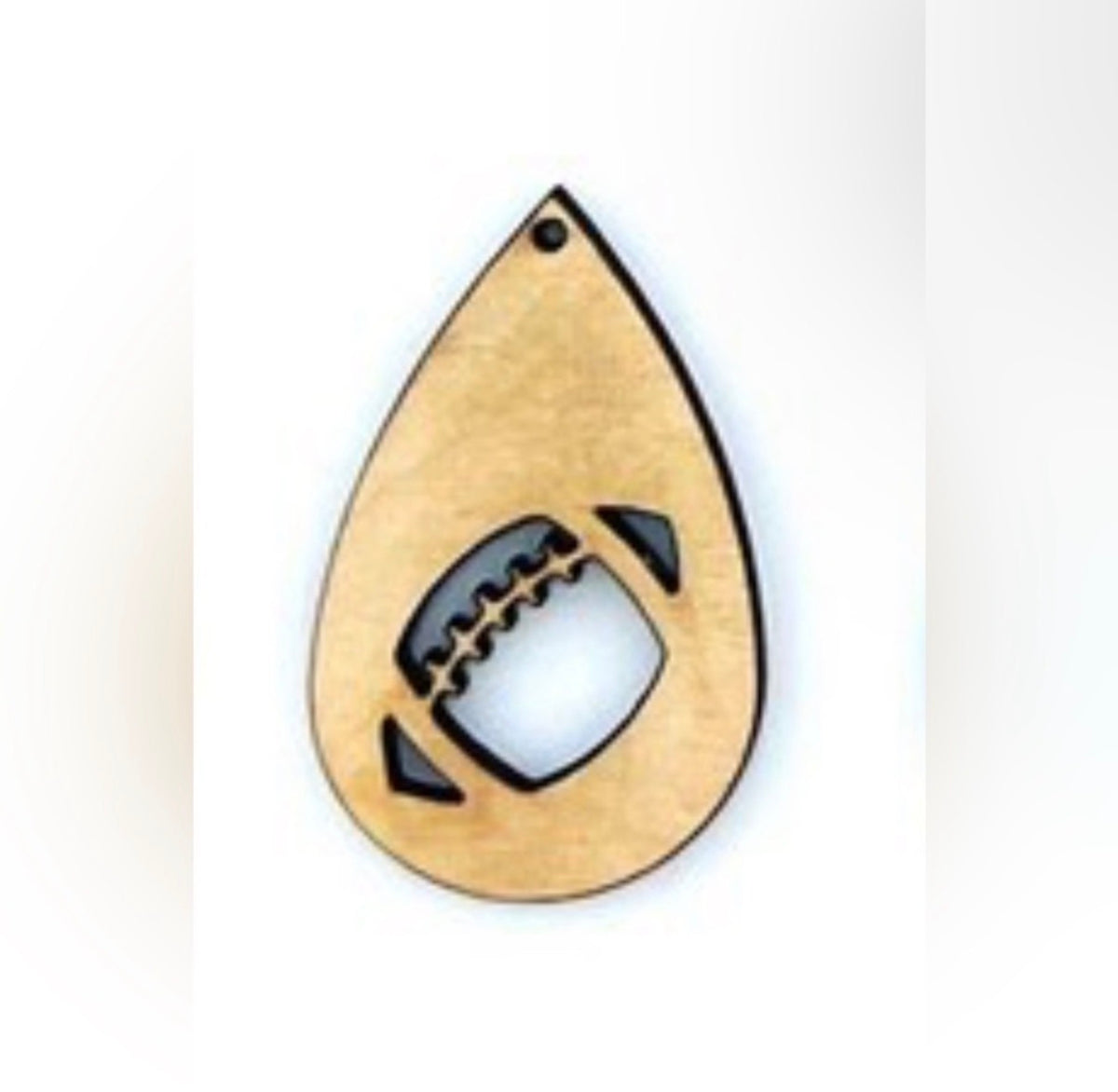 Wooden Football Earrings