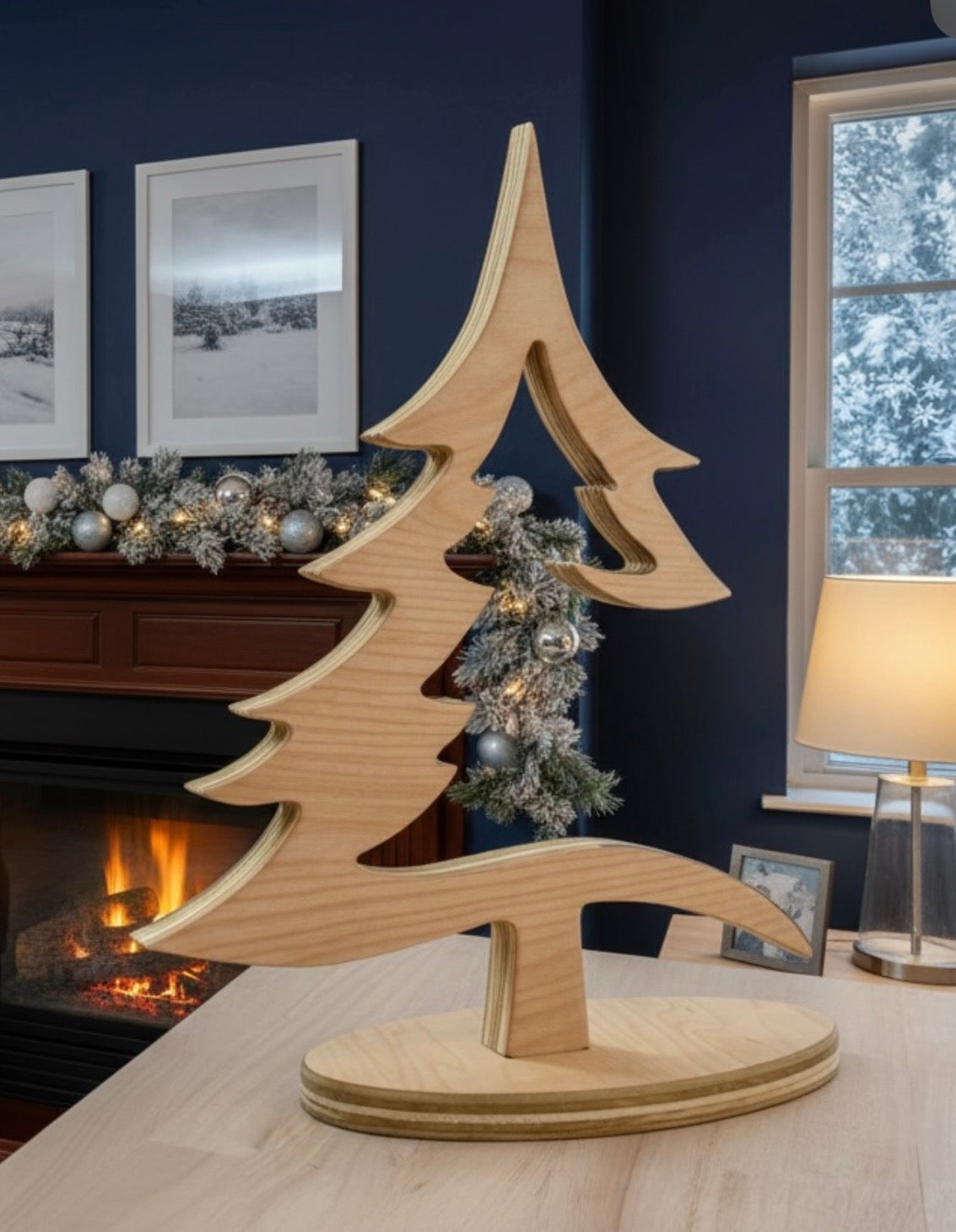 Wood Ornament Hanger Decor Tree