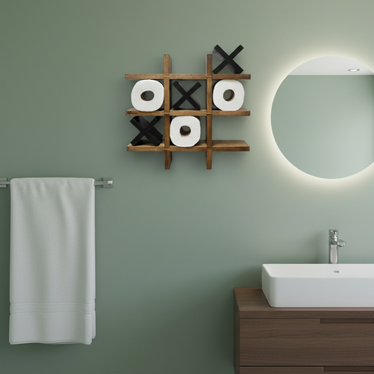 Wooden Toilet Paper Holder Bathroom Decor