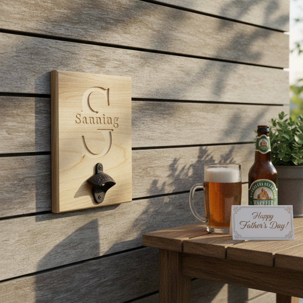Personalized Wall Mounted Carved Wood Beer and Soda Bottle Opener