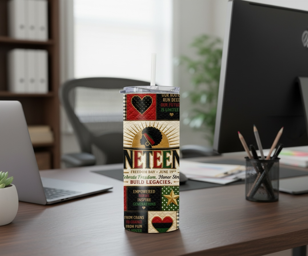 Juneteenth Quilt Tumbler
